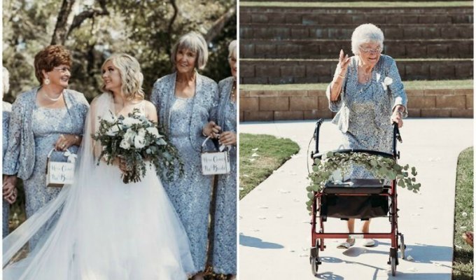 Невеста пригласила на роль "цветочных девочек" своих бабушек (10 фото)