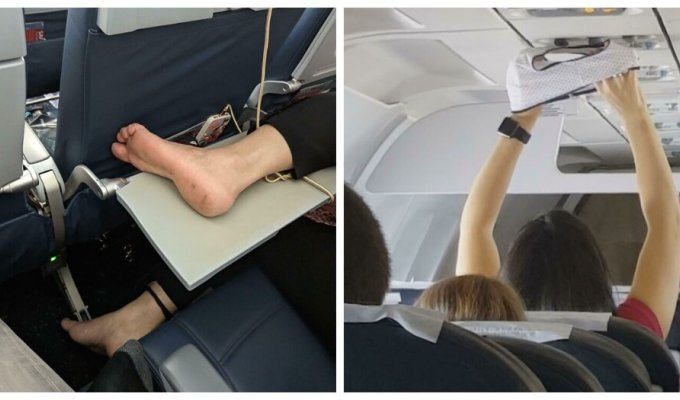20 самых невоспитанных и неприятных пассажиров на борту самолета (21 фото)