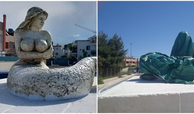 Жопастая русалка ошарашила жителей Италии (4 фото)