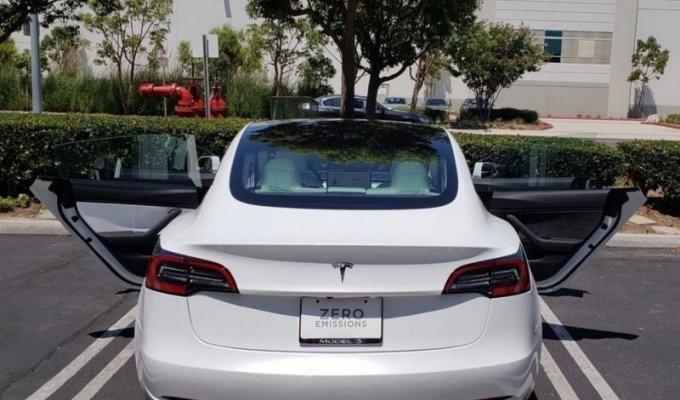Владельца новой Tesla ждал сюрприз, но заметил он его не сразу (3 фото)