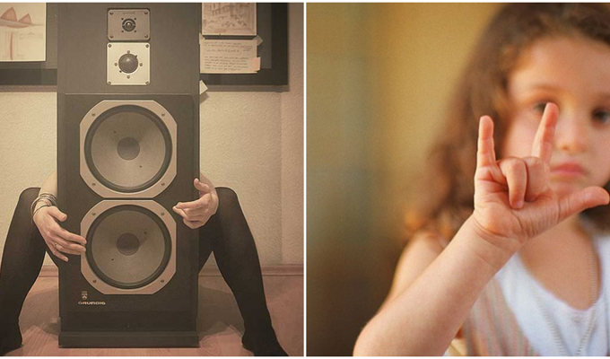 Девочка показала, как её глухой отец слушал музыку в 70-х (2 фото)