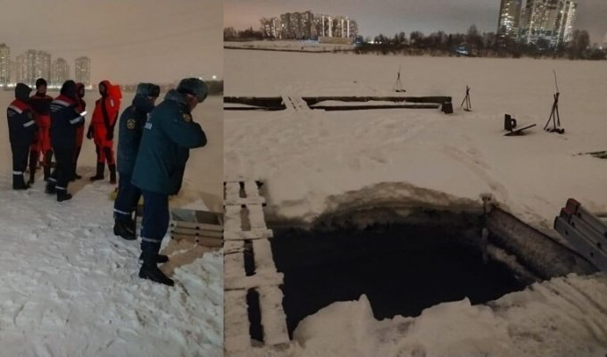 Семилетний мальчик провалился под лёд на Неве (3 фото)