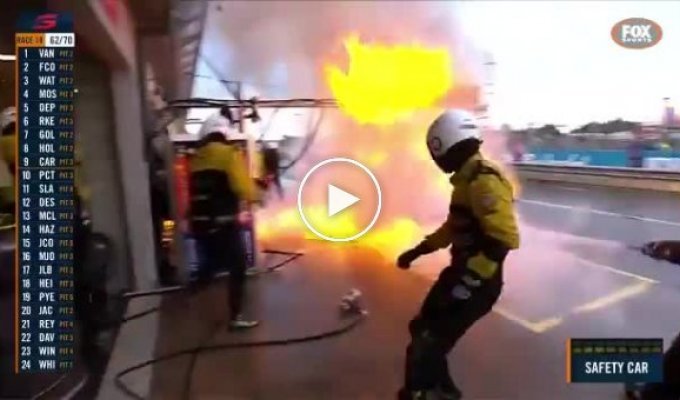 Страшный пожар на пит-стопе в Австралии