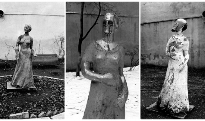 Хроника жизни статуи в одном из петербургских дворов длиною в 28 лет (16 фото)