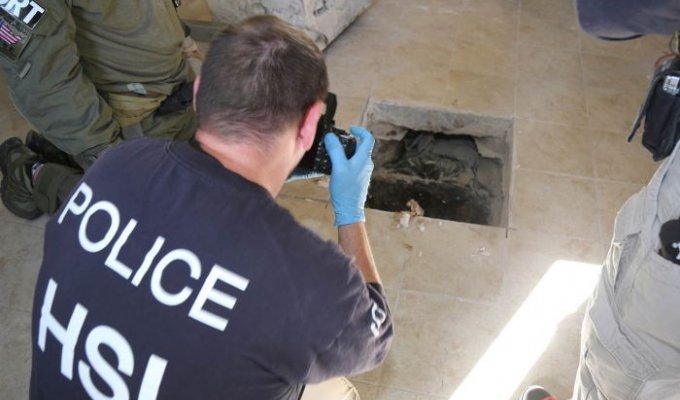 На границе США и Мексики обнаружен тоннель для контрабанды наркотиков (3 фото)