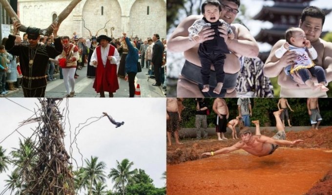 Плачущие дети, горящие бомбочки и рогоносцы: самые странные фестивали разных стран мира (13 фото)