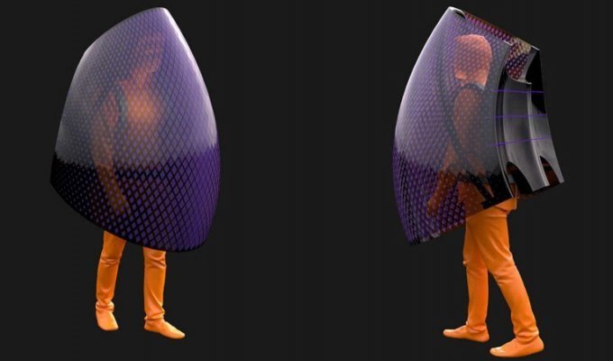 Необычный костюм китайского архитектора для борьбы с коронавирусом (5 фото)
