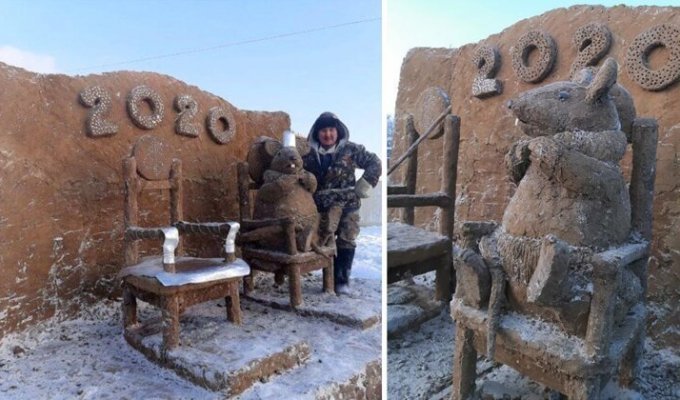 К Новому году - новые оригинальные изваяния из якутского навоза (12 фото)