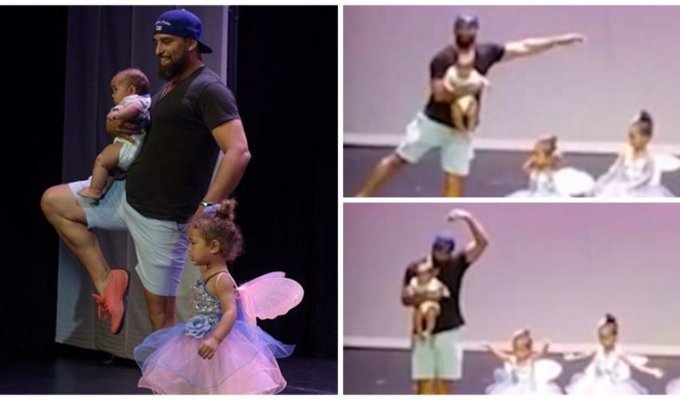 Отец поддержал свою дочь на сцене и стал звездой шоу (5 фото + 1 видео)