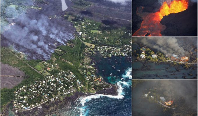 Потоки лавы на Гавайях уничтожили сотни домов за ночь (26 фото)