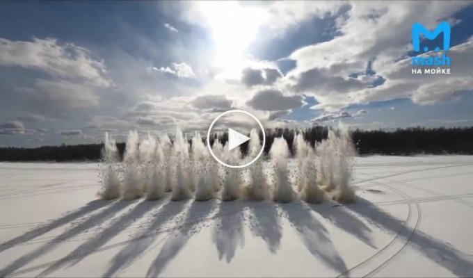 Как взрывают лед на Ладоге эпичные кадры