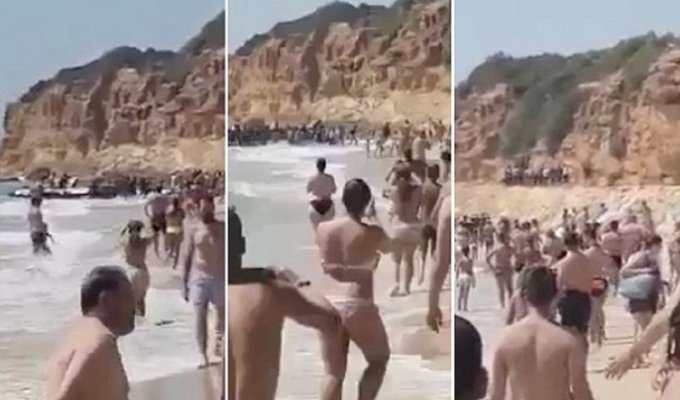 Мигранты взяли штурмом пляж шикарного отеля в Испании (10 фото + 1 видео)