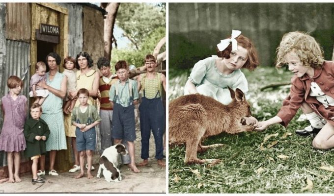 Отреставрированные и раскрашенные фотографии времен Великой депрессии в Австралии (9 фото + 3 тянучки)