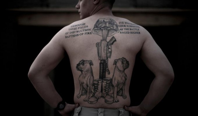 Татуировки морских пехотинцев в Афганистане (18 фото)