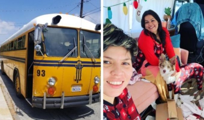 Пара девушек из США купила дешевый автобус и сделала из него отличный и стильный дом (11 фото)