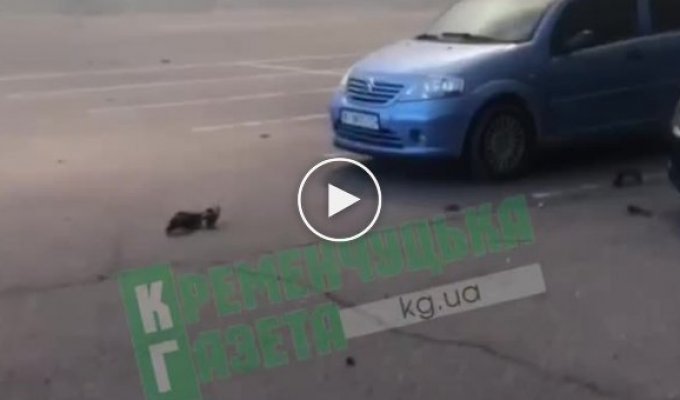 Видео прилета в первые секунды ТЦ в Кременчуге от очевидцев
