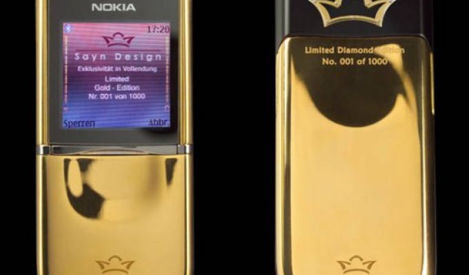 Nokia 8800 Sirocco Diamond Edition – элитный золотой телефон