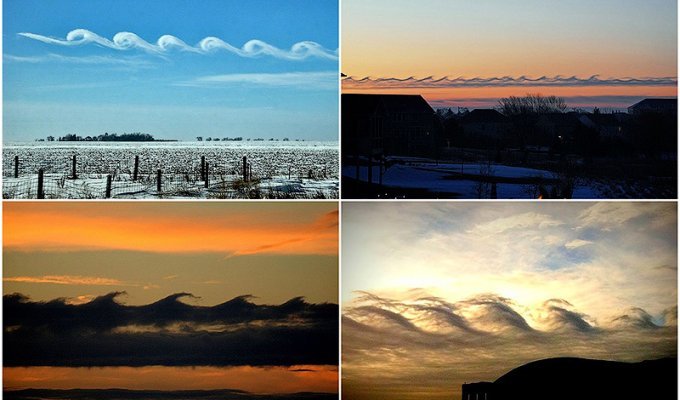 Волноподобные облака Кельвина-Гельмгольца (17 фото)