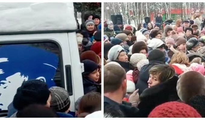 В погоне за халявой: жители Курска устроили давку из-за конфет и бесплатных календарей (1 фото + 1 видео)