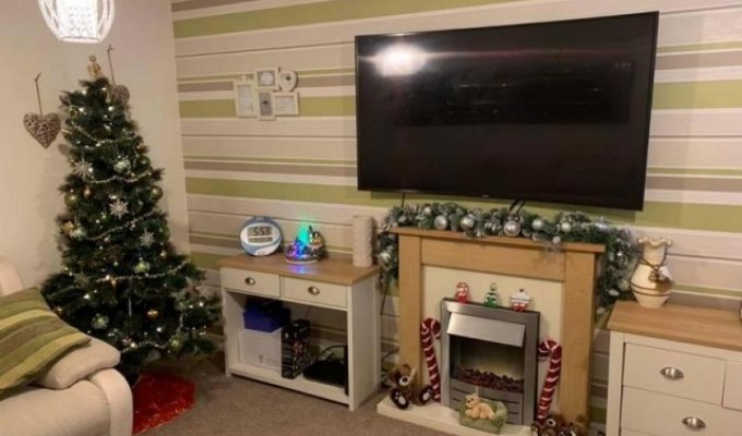Рождественская ёлка стала причиной пожара, оставив британскую семью без дома (6 фото)