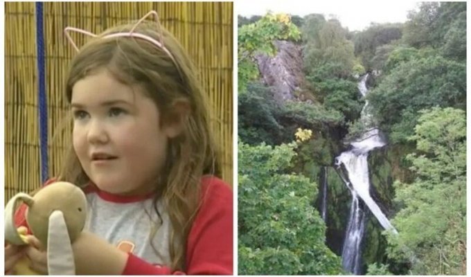 В Великобритании 6-летняя девочка упала в водопад высотой 30 метров и чудом осталась жива (4 фото)