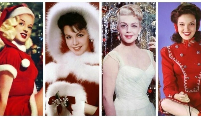 20 фоток гламурных голливудских красавиц в рождественских нарядах (21 фото)