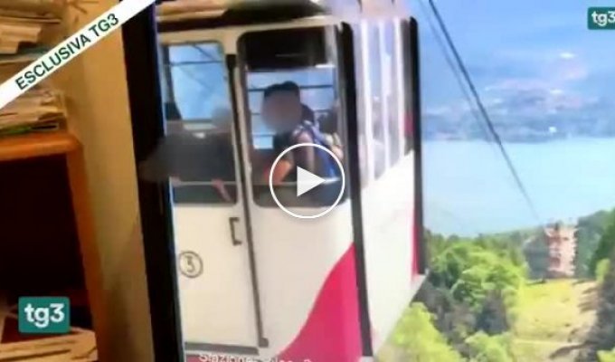 Видео с моментом аварии на канатной дороге в Италии в мае