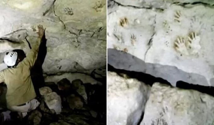 На стенах пещеры в Мексике нашли отпечатки детских ладоней (5 фото + 1 видео)