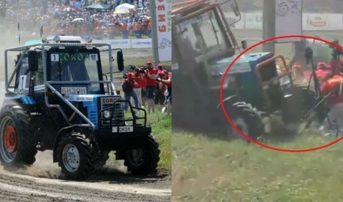 В Ростовской области трактор влетел в толпу журналистов (4 фото + 1 видео)