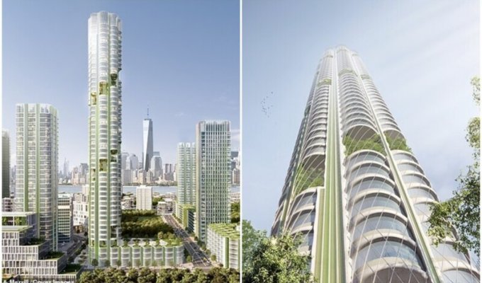 Архитекторы представили небоскрёб, который поглощает CO2 (5 фото)