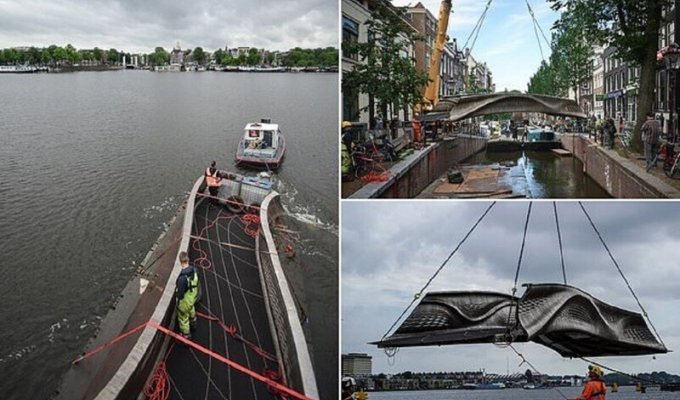 В Амстердаме открыли первый в мире 3D-мост (6 фото + 1 видео)