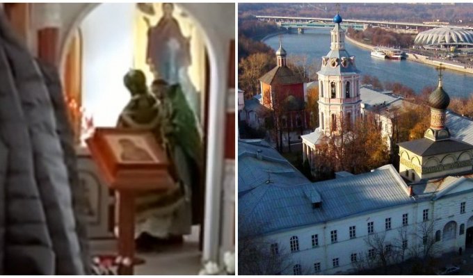 Епископ московского монастыря ударил по лбу священника во время литургии (2 фото + 1 видео)