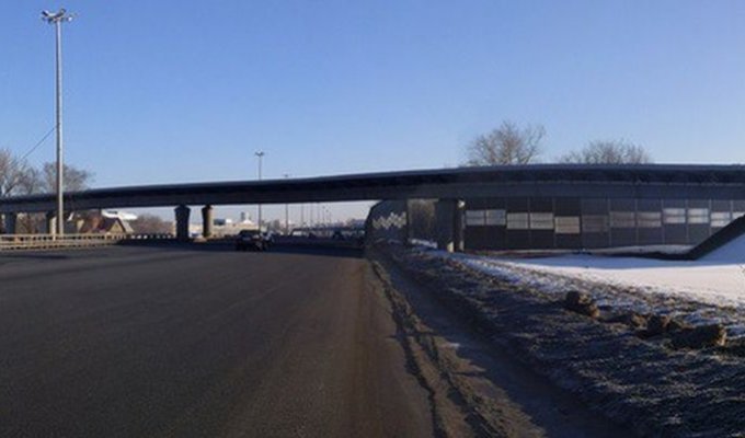 Незаконченная эстакада на Ярославском шоссе (4 фото)