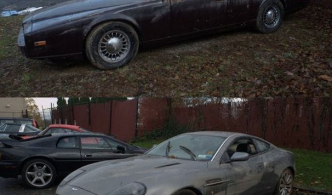 Как выглядят два Aston Martin после урагана Сэнди (4 фото)