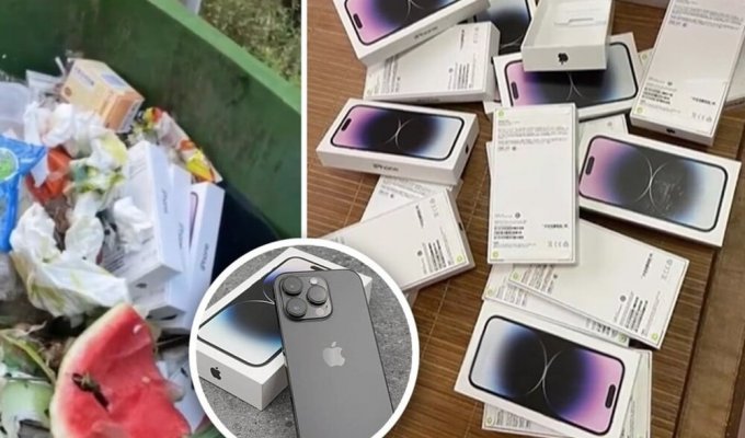 В Китае прохожие вернули курьеру 30 забытых им смартфонов (4 фото)