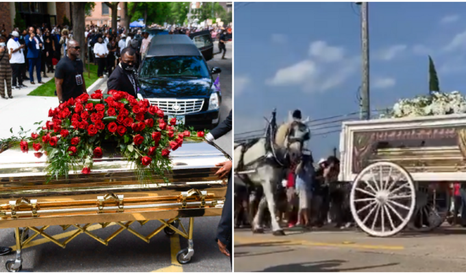 Золотой гроб и карета: в США прошли похороны Джорджа Флойда (5 фото)