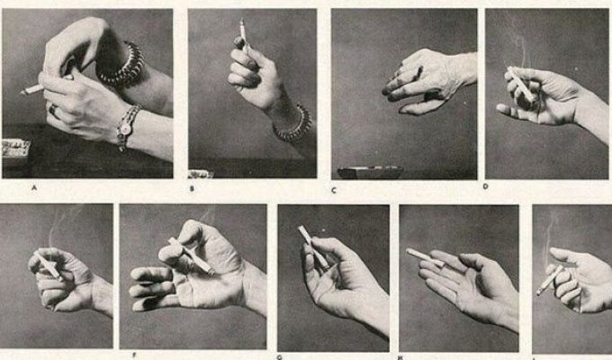 Определи характер человека по тому, как он держит сигарету (10 фото)