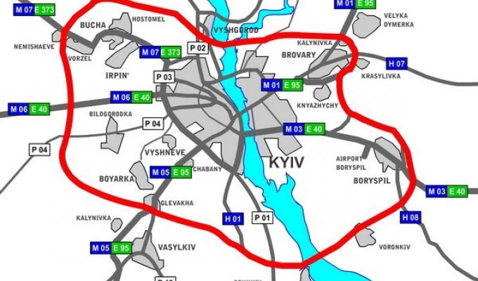 «Разморожен» проект строительства объездной дороги вокруг Киева