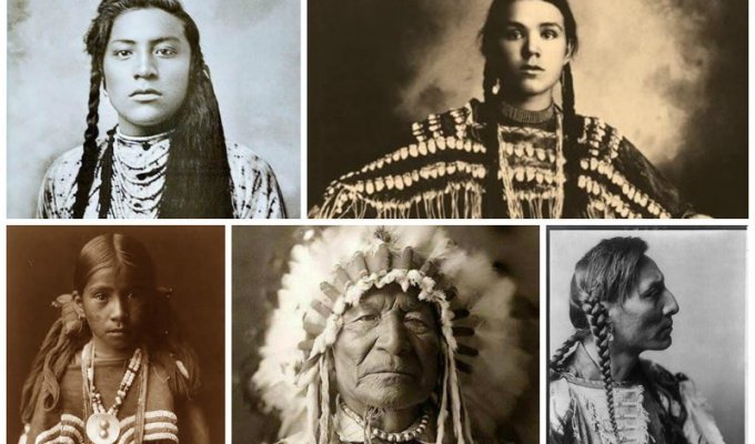 Интересные старинные фото - лица американских индейцев (21 фото)