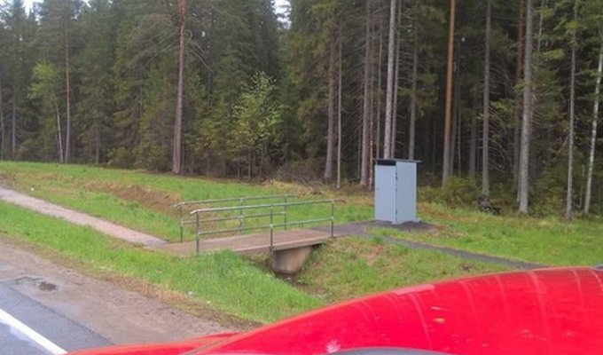 На трассе в Череповецком районе установили туалеты, которыми нельзя пользоваться (2 фото)