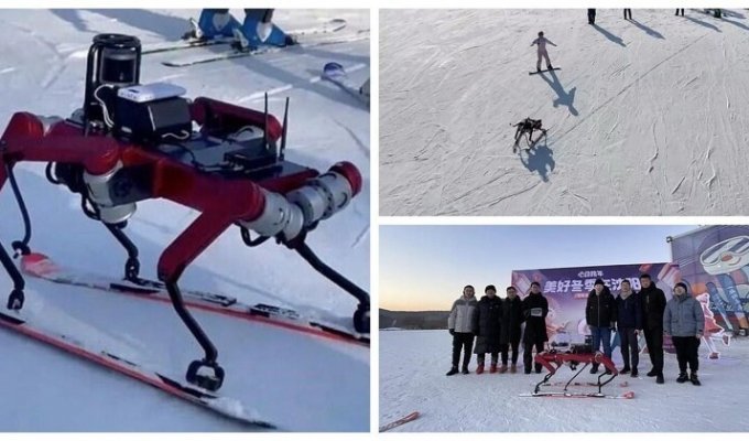 В Китае разработали робота, который умеет кататься на лыжах (5 фото + 1 видео)