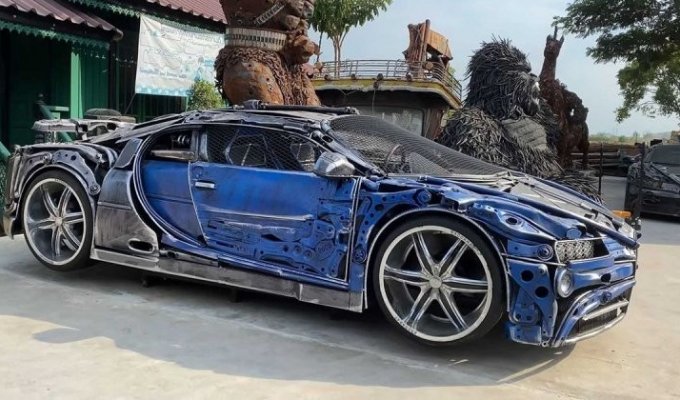 Тайские умельцы создали из металлолома копию Bugatti Chiron и еще много крутых поделок (2 фото + 1 видео)