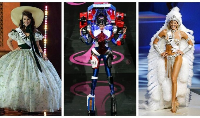 Как менялся  «национальный костюм» США на конкурсе «Мисс Вселенная»  за последние 20 лет (27 фото + 1 видео)