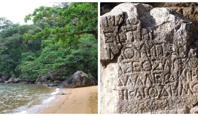 Каменные послания матросов на острове Мангабе (6 фото)