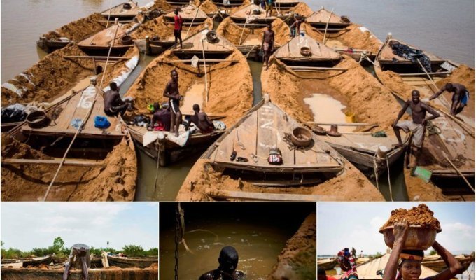 Добыча речного песка в Мали (11 фото)