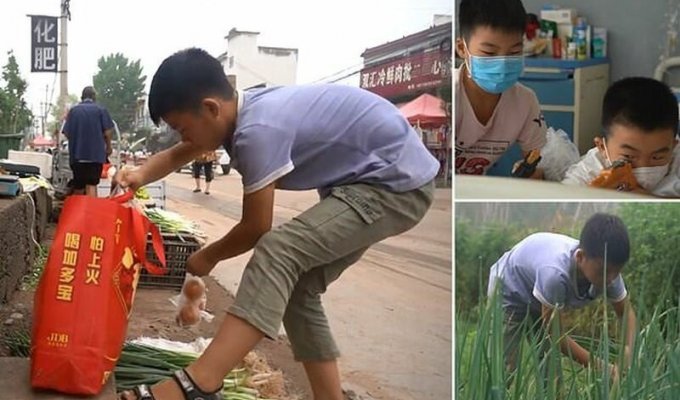 Мальчик выращивает и продает лук, чтобы спасти младшего брата (4 фото + 1 видео)