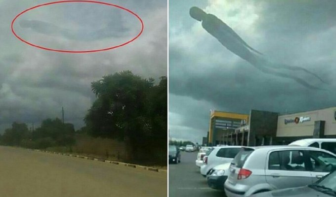 Облачный призрак до смерти напугал посетителей торгового центра в Замбии (4 фото)