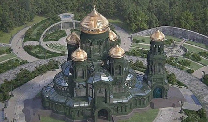 Сергей Шойгу осмотрел Главный храм Вооруженных сил России в парке «Патриот» (3 фото + видео)