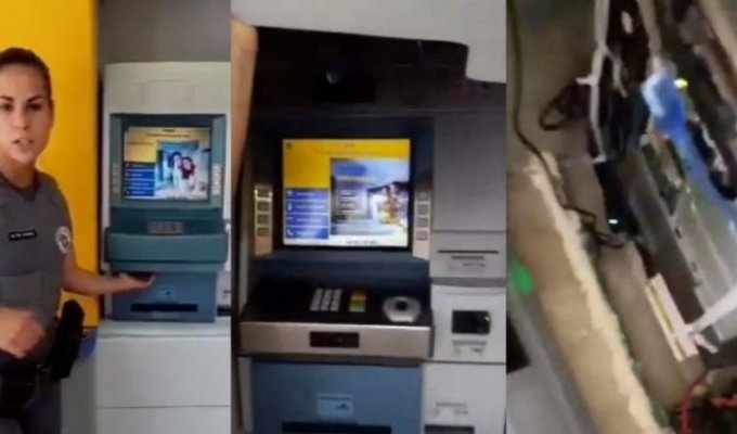 В Бразилии показали способ быстрого взлома банкомата (4 фото)