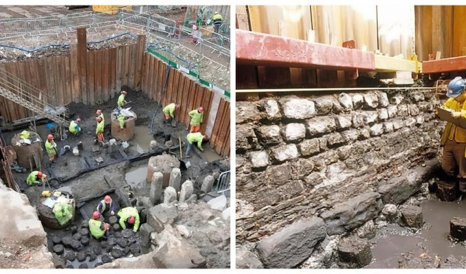 В Лондоне нашли Риверсайдскую стену, построенную 2000 лет назад (7 фото)